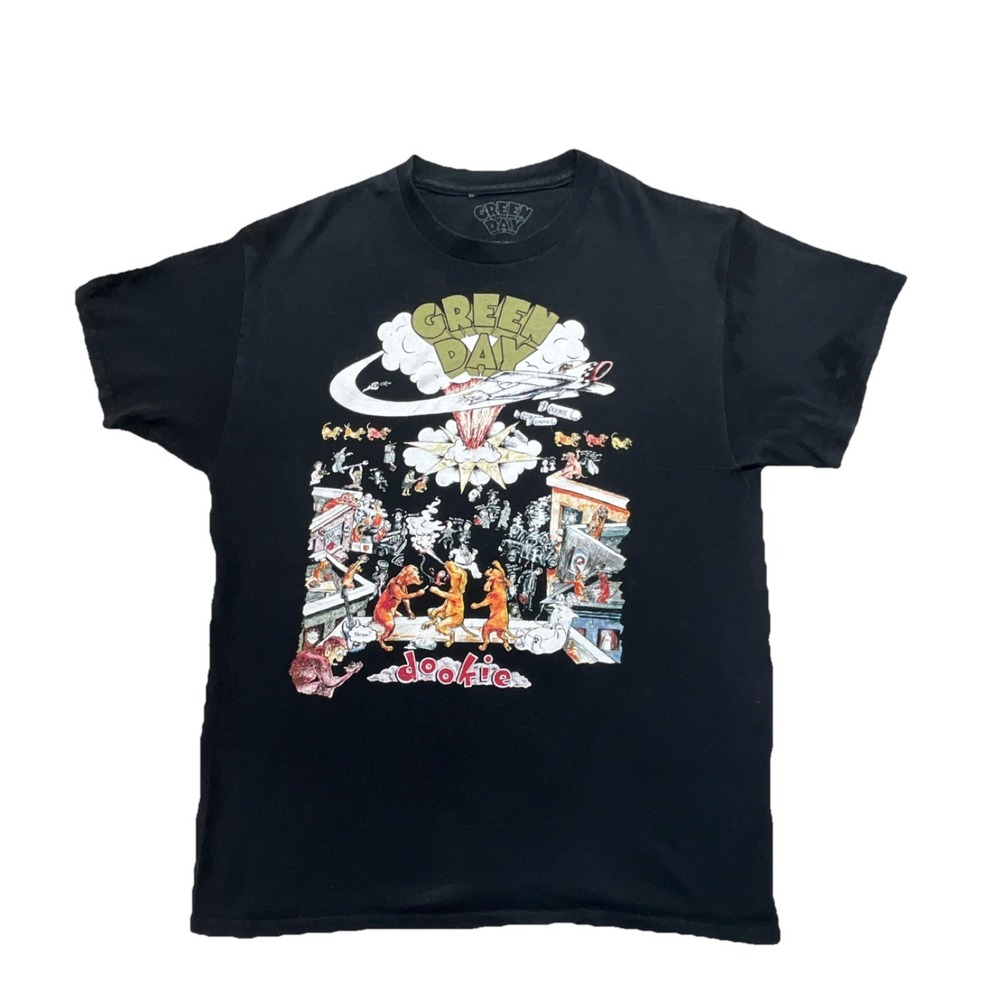 Mad Engine Green Day Dookie Graphic T-Shirt Mens Medium Black 100% Cotton